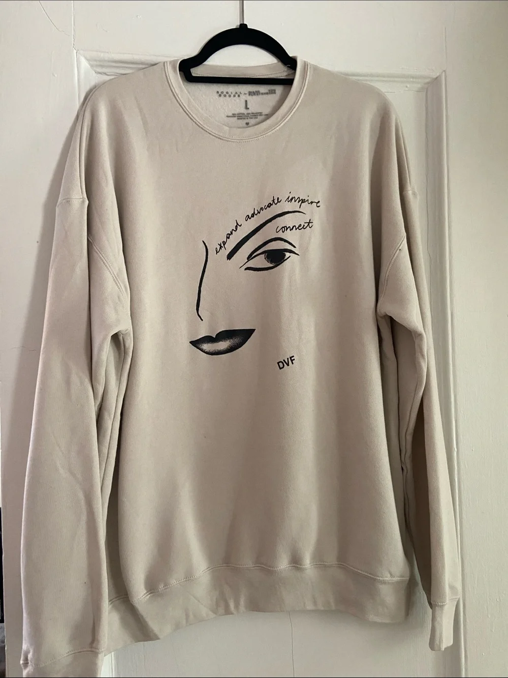 Diane Von Furstenberg Neutral Beige Cozy Sweatshirt